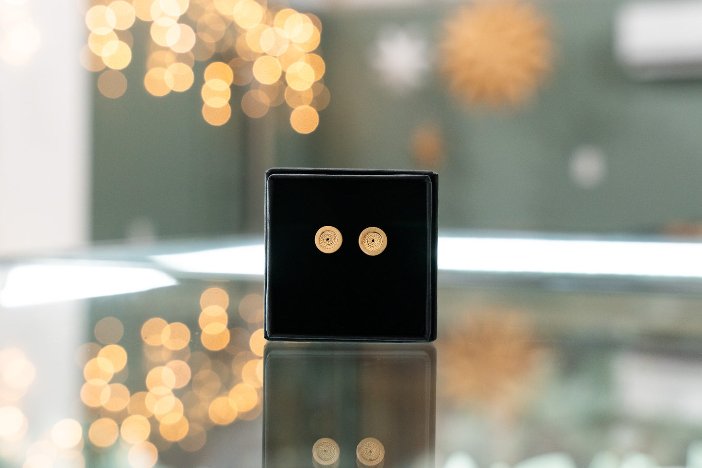 Orb Filigree Earrings - Small 14k Gold Finish