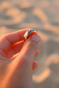 Reflect Sapphire Band Ring - 6mm Wide 14k Yellow Gold