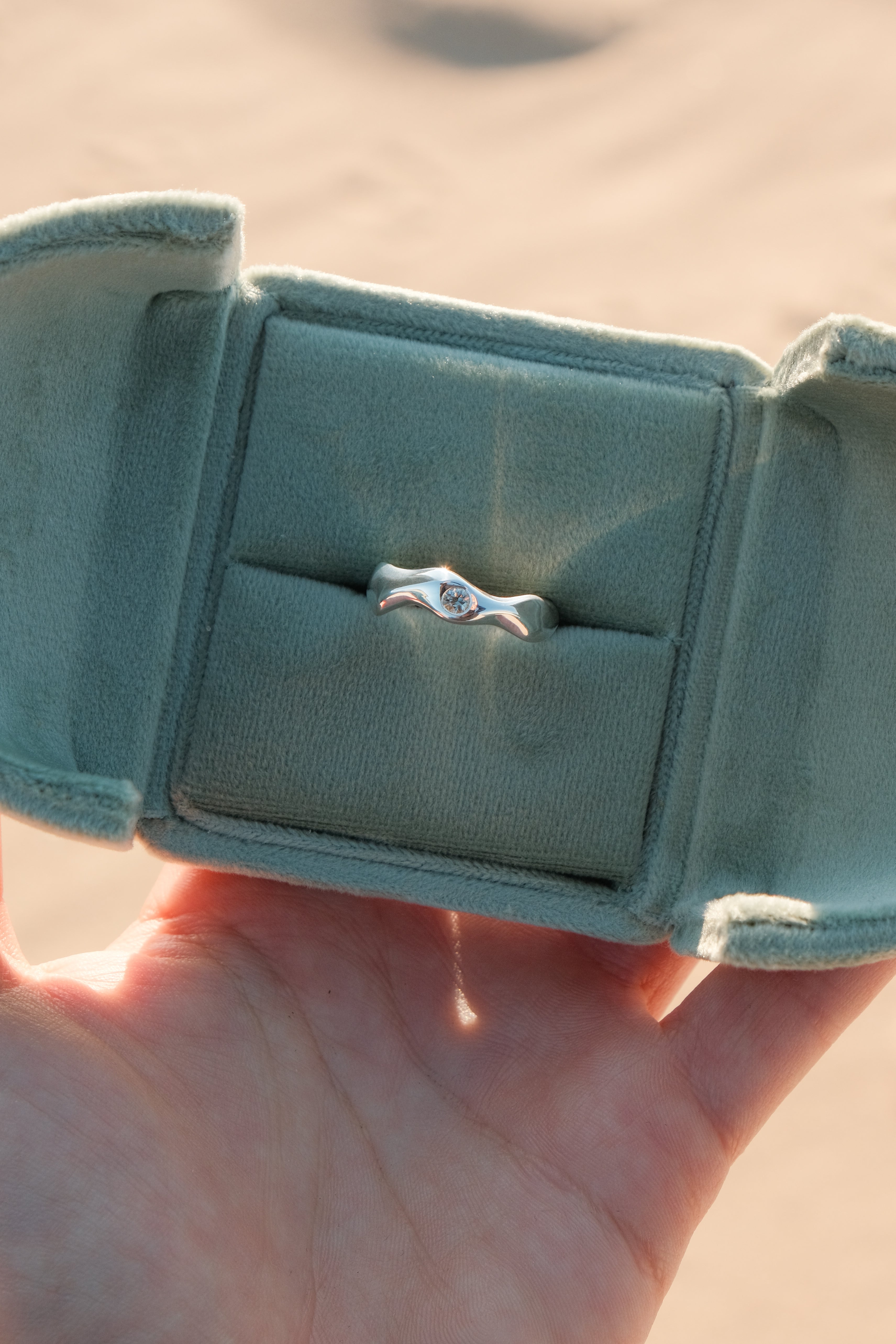 Reflect Wave Ring - Montana Sapphires in Sterling Silver