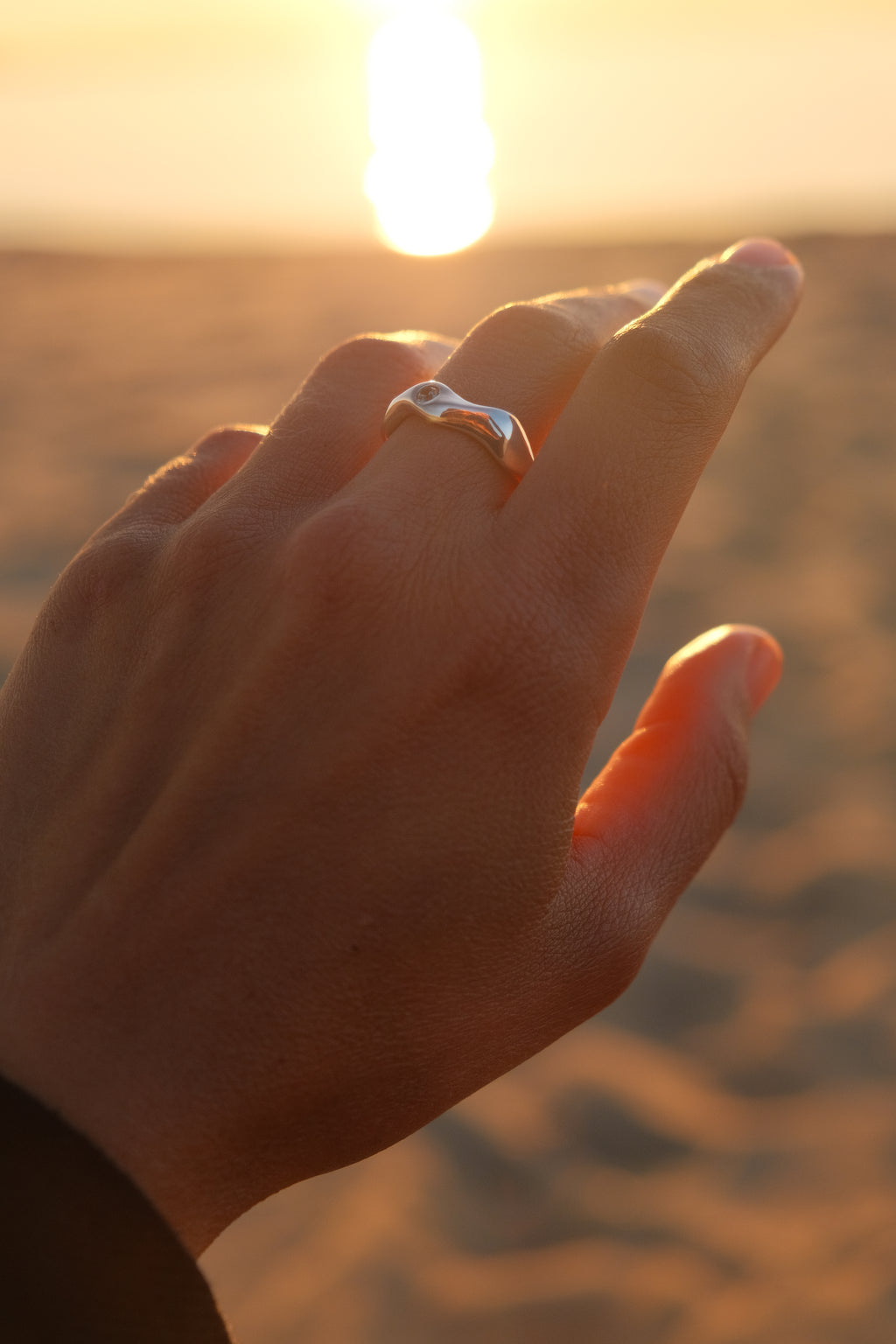 Reflect Wave Ring - Montana Sapphires in Sterling Silver