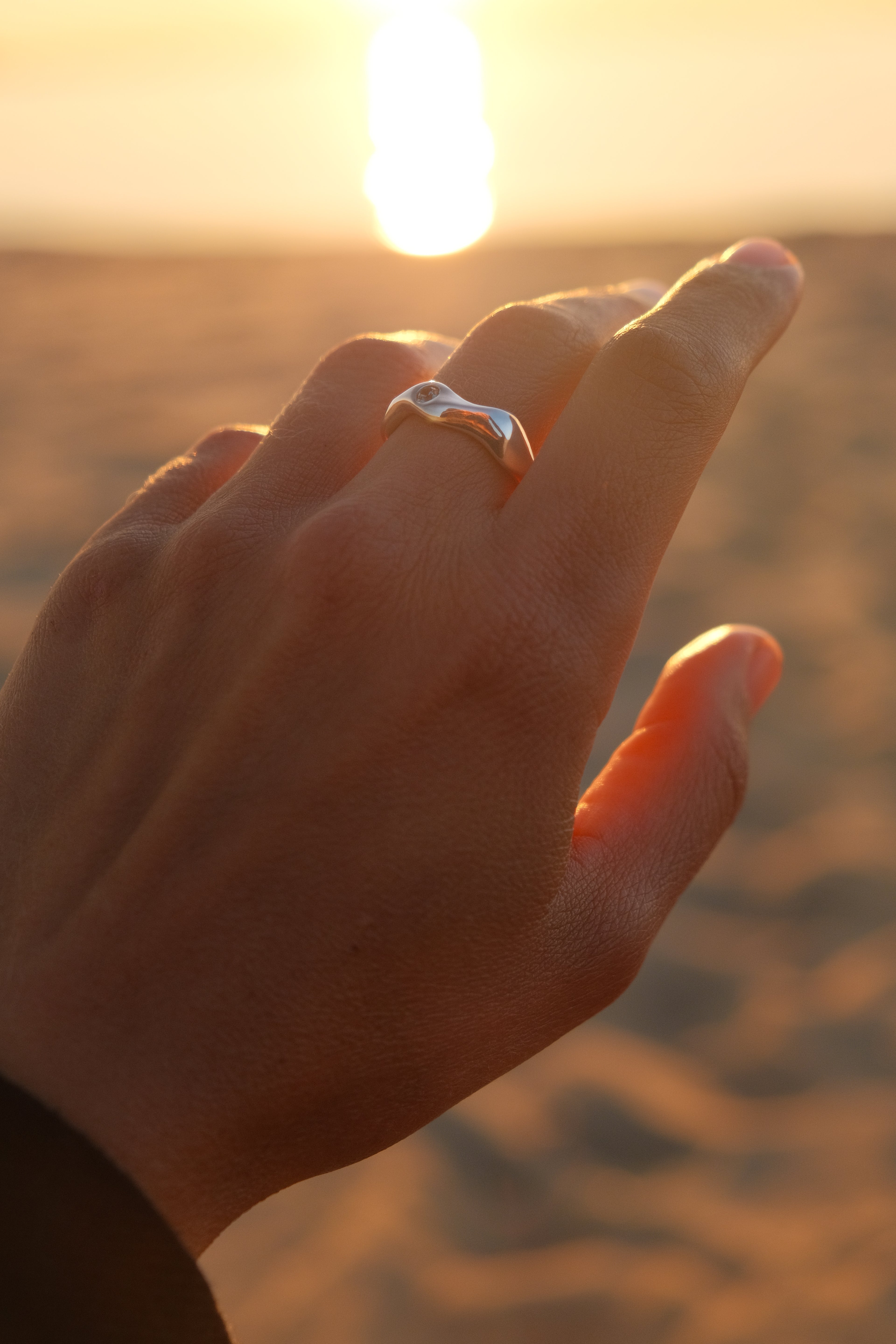 Reflect Wave Ring - Montana Sapphires in Sterling Silver