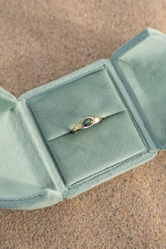Radiant Lake Ring - Oval Parti Sapphire