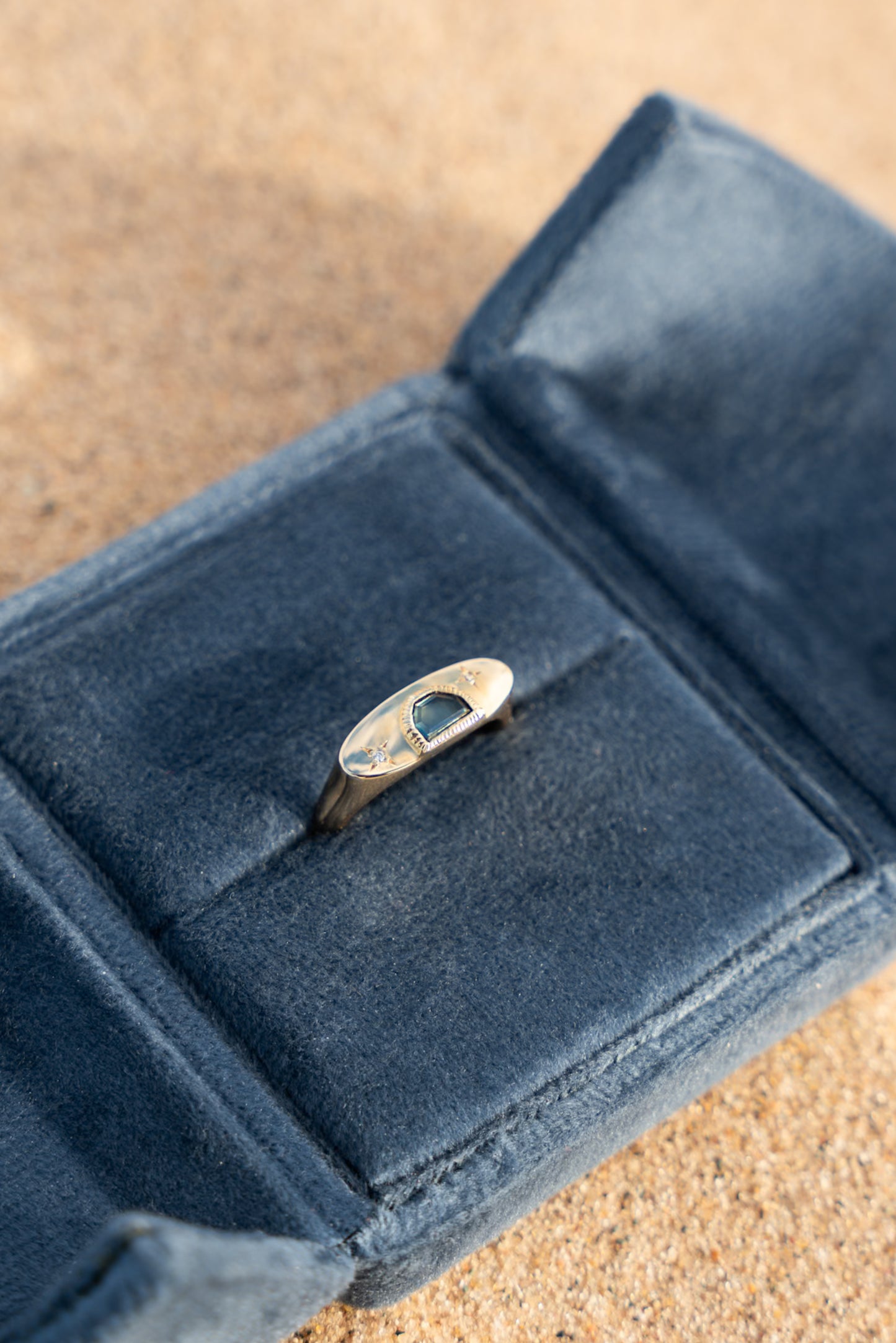 Moonset Signet Ring - Portrait Sapphire