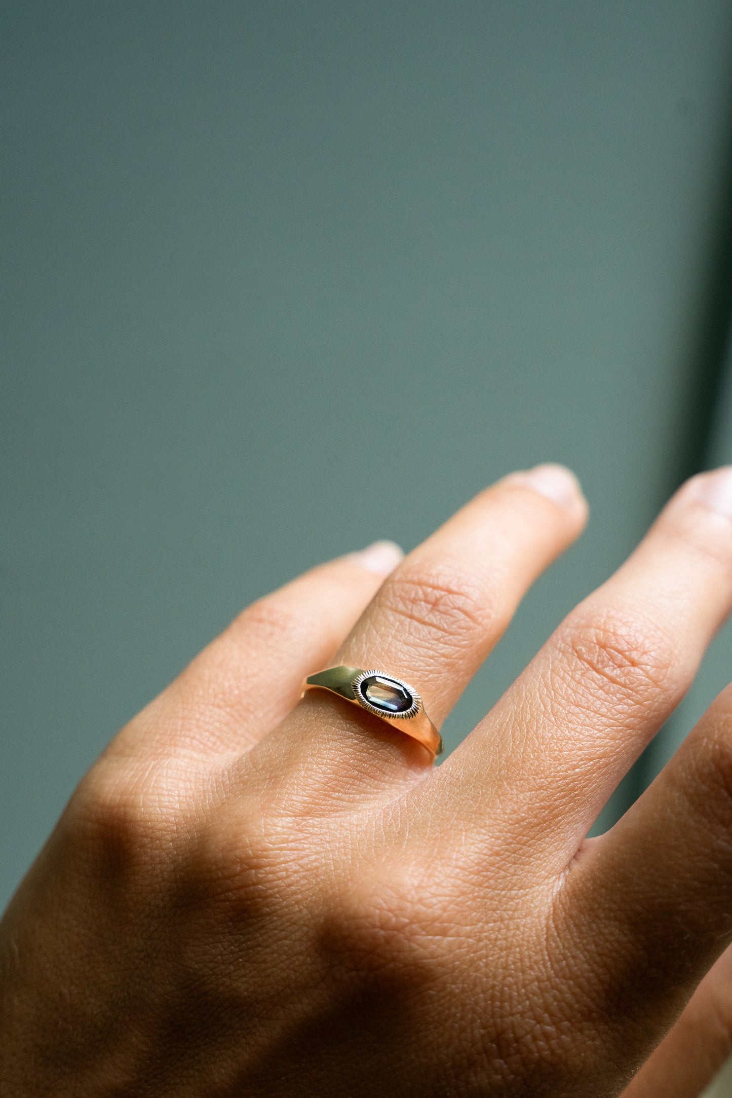 Radiant Lake Ring - Oval Parti Sapphire